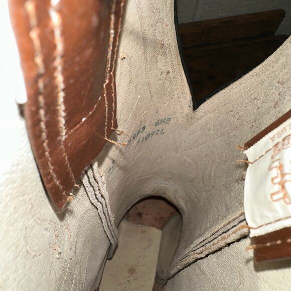New Olathe Deadstock Western Riding Boots Mens Sz 6.5B Brown Leather Embroidered main image 10